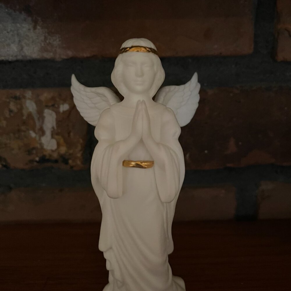 Vintage Nativity Lenox 5" White Bisque Angel Figurine "The Littlest Angel "